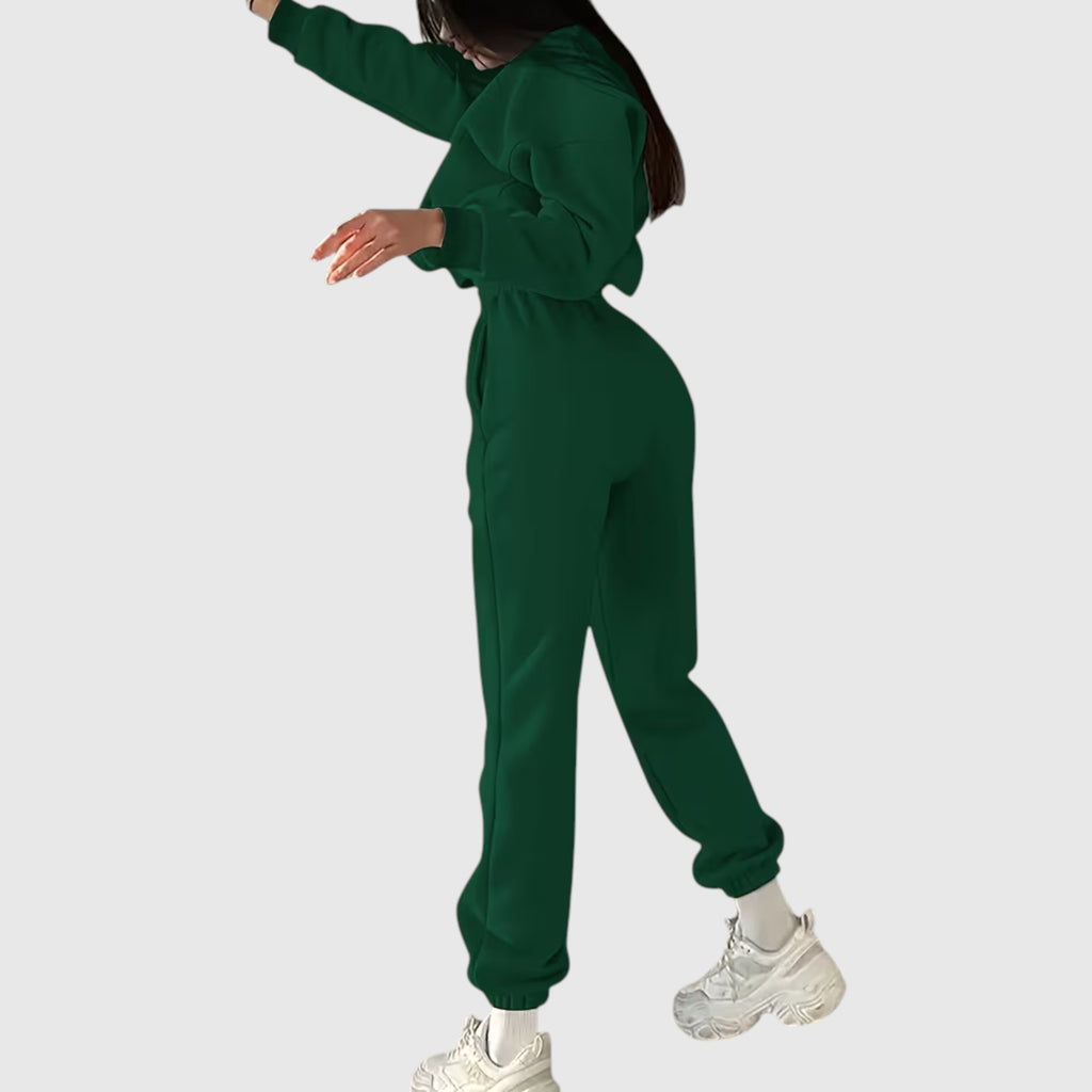 Hazel | Women's Loose Fit Embroidered Tracksuit Two-Piece Lounge Set