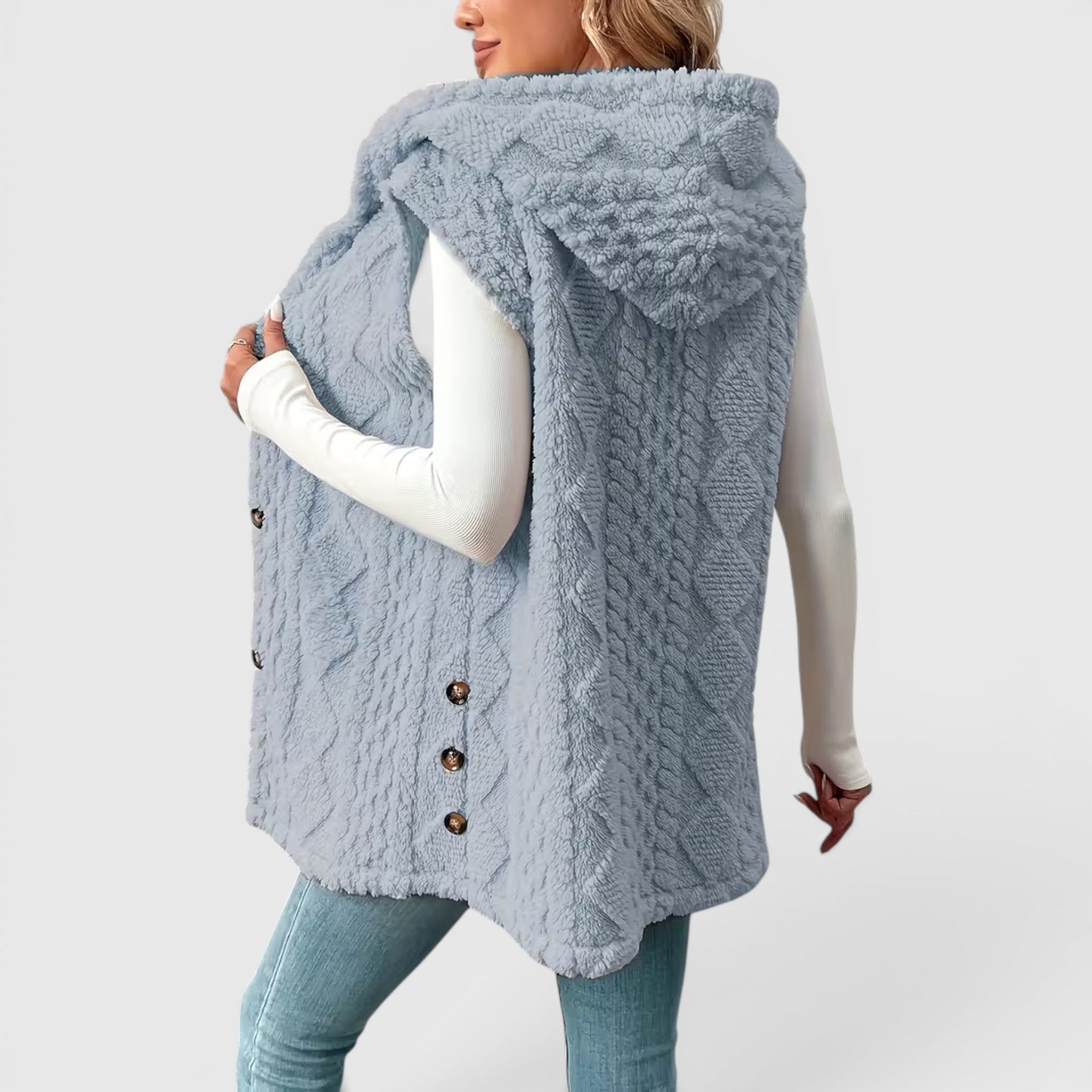 Ellmont London | Women's Warm Vest Button Front Hooded Outerwear