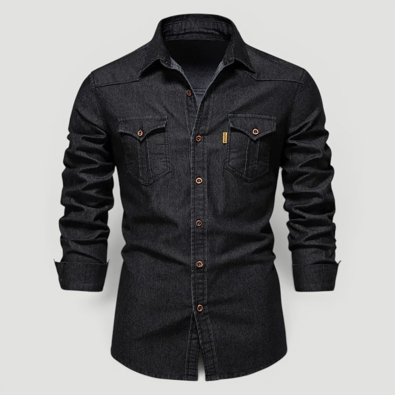 Ellmont London | Men’s Button-Up Denim Shirt for Everyday Wear With Pockets
