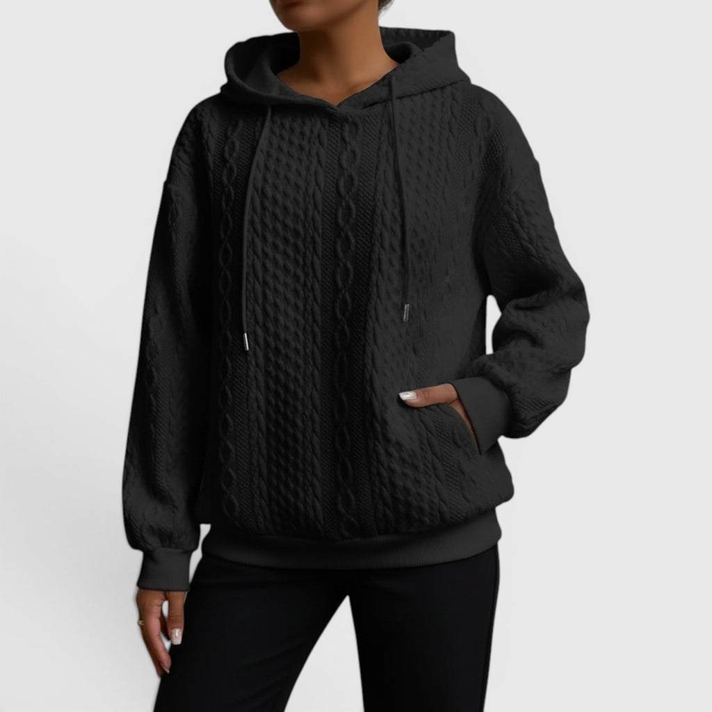 Ellmont London | Women's Plus Size Long Sleeve Hoodie Relaxed Fit Sweatshirt
