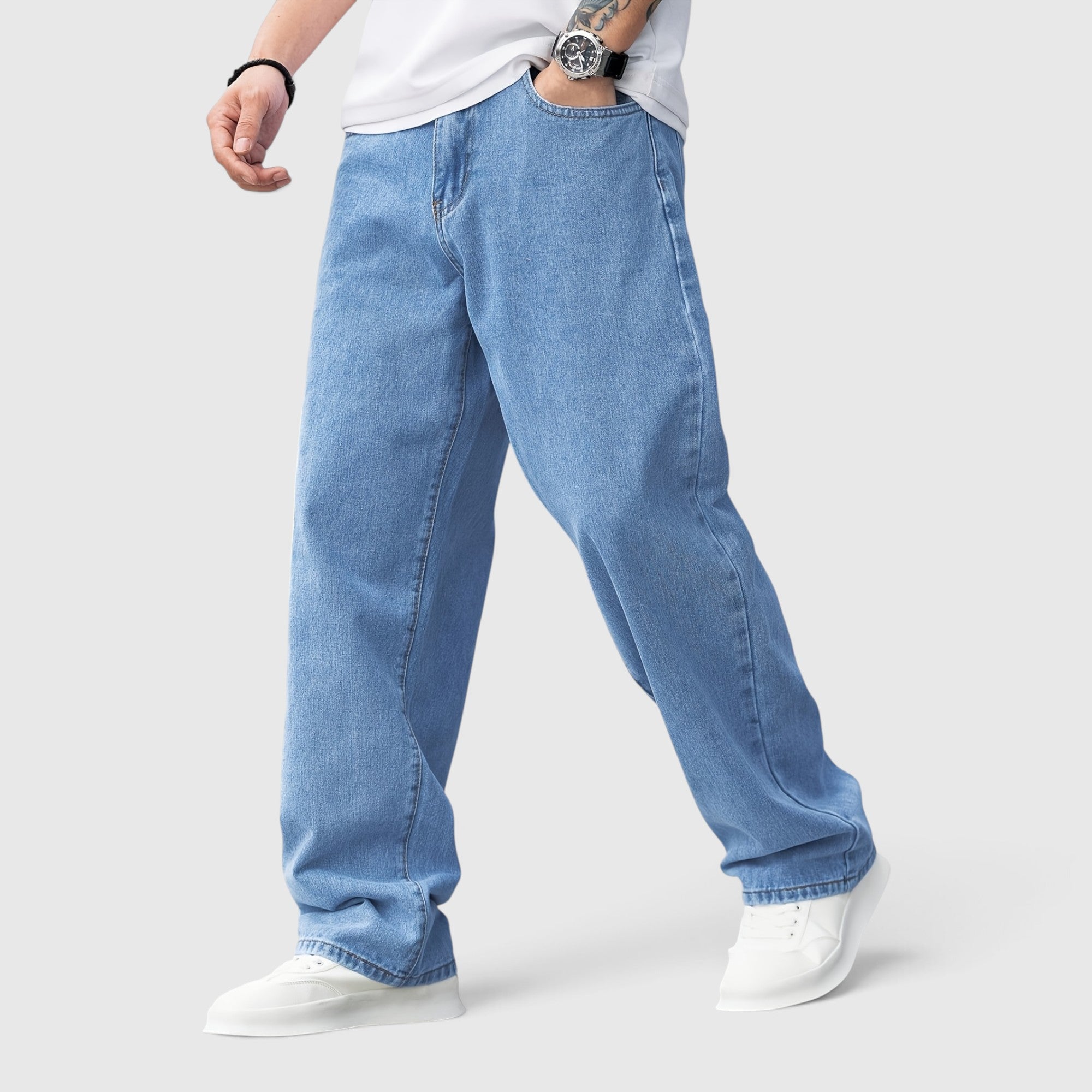 Jack | Men's Baggy Denim Jeans Wide-Leg Regular Fit Trousers