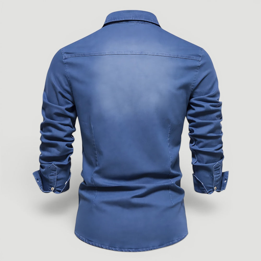 Ellmont London | Men’s Button-Up Denim Shirt for Everyday Wear With Pockets