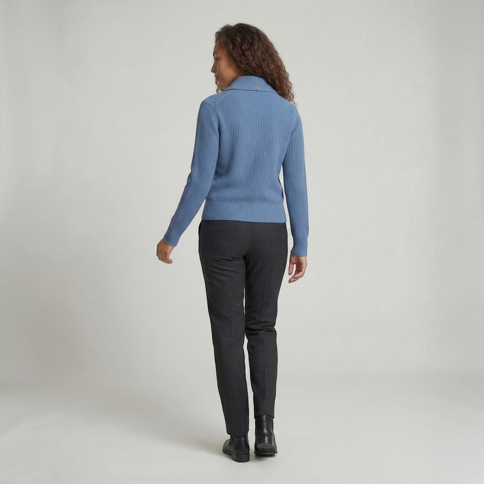 Ellmont London | Women’s Casual Button Soft Knit  Cardigan with Lapel Neck