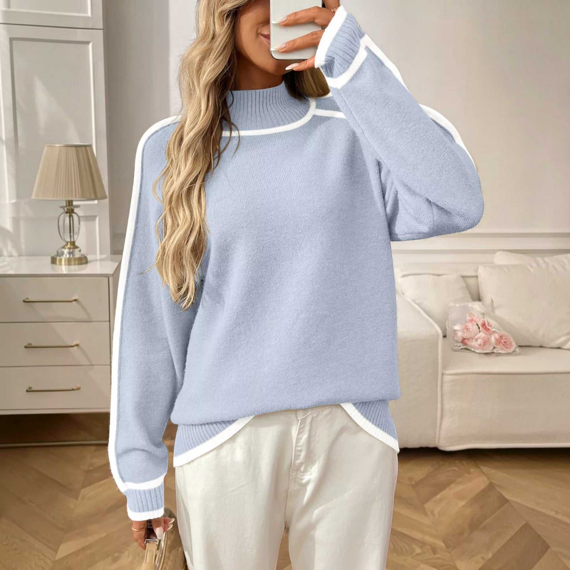 Ellmont London | Women's Soft Knit Turtleneck Pullover Sweater Everyday Wear
