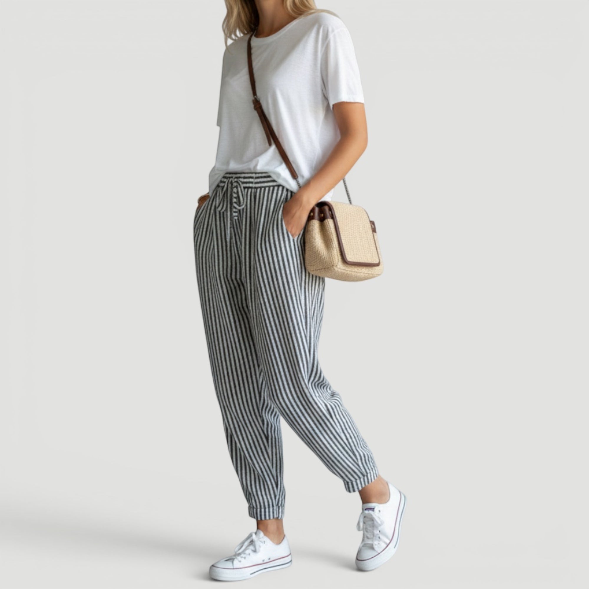 Ellmont London | Women's Lightweight Holiday Trousers Relaxed Wide summer Leg Fit