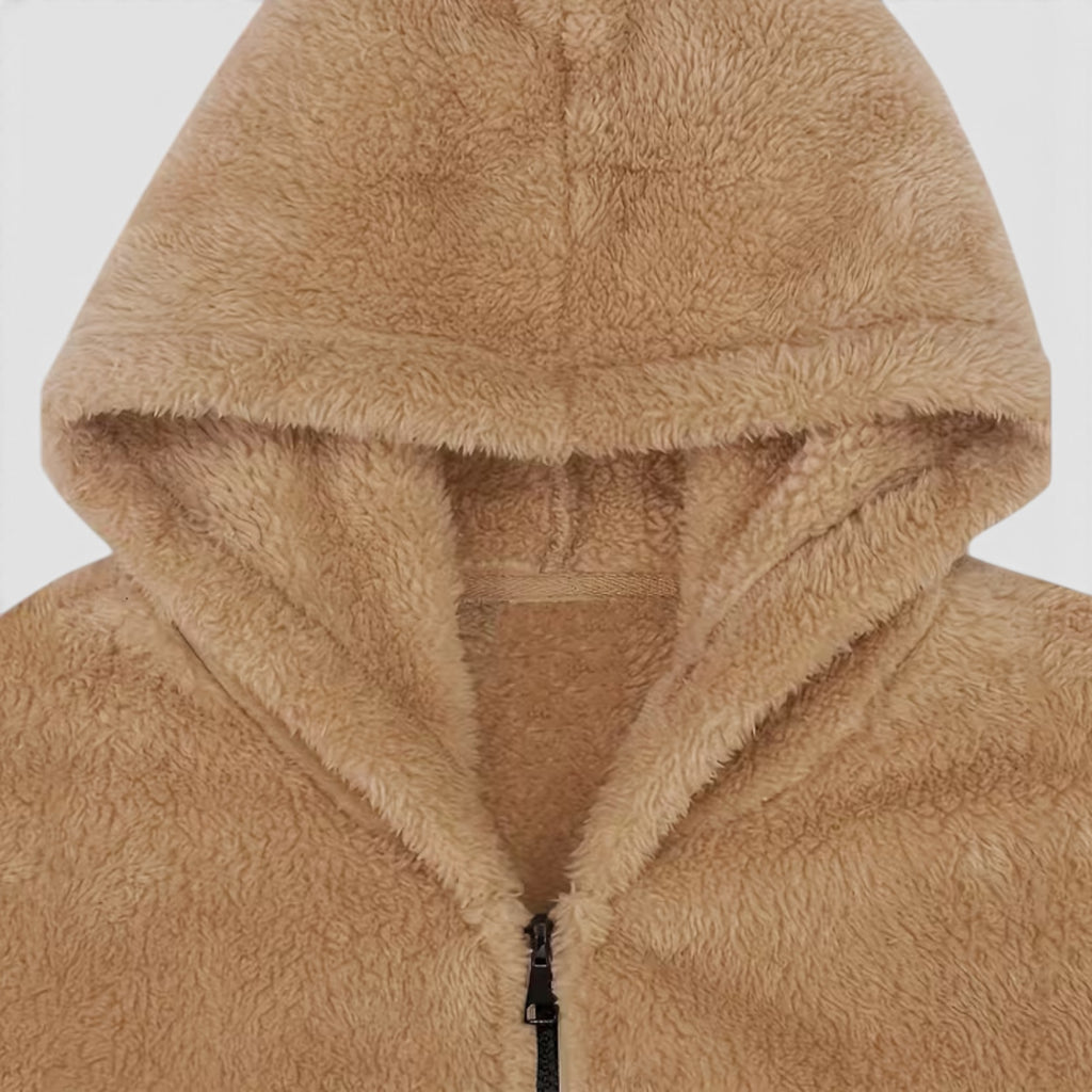 Jasper | Men's Warm Zip Up Teddy Jacket – Hooded Plus Size Outerwear