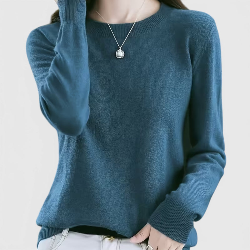 Juno | Women's Crewneck Sweater – Casual Loose Fit Everyday Knit Top
