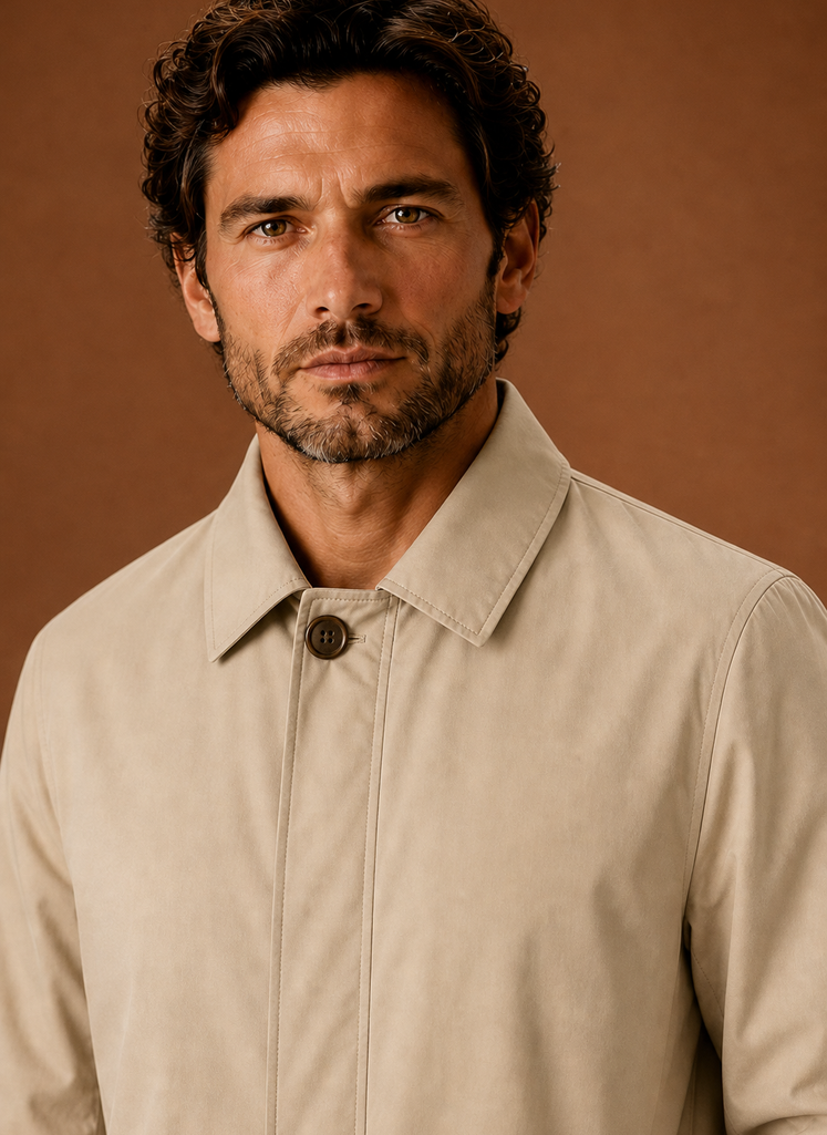 Adam | Men's Classic Trench Coat Lightweight Water-Resistant Jacket