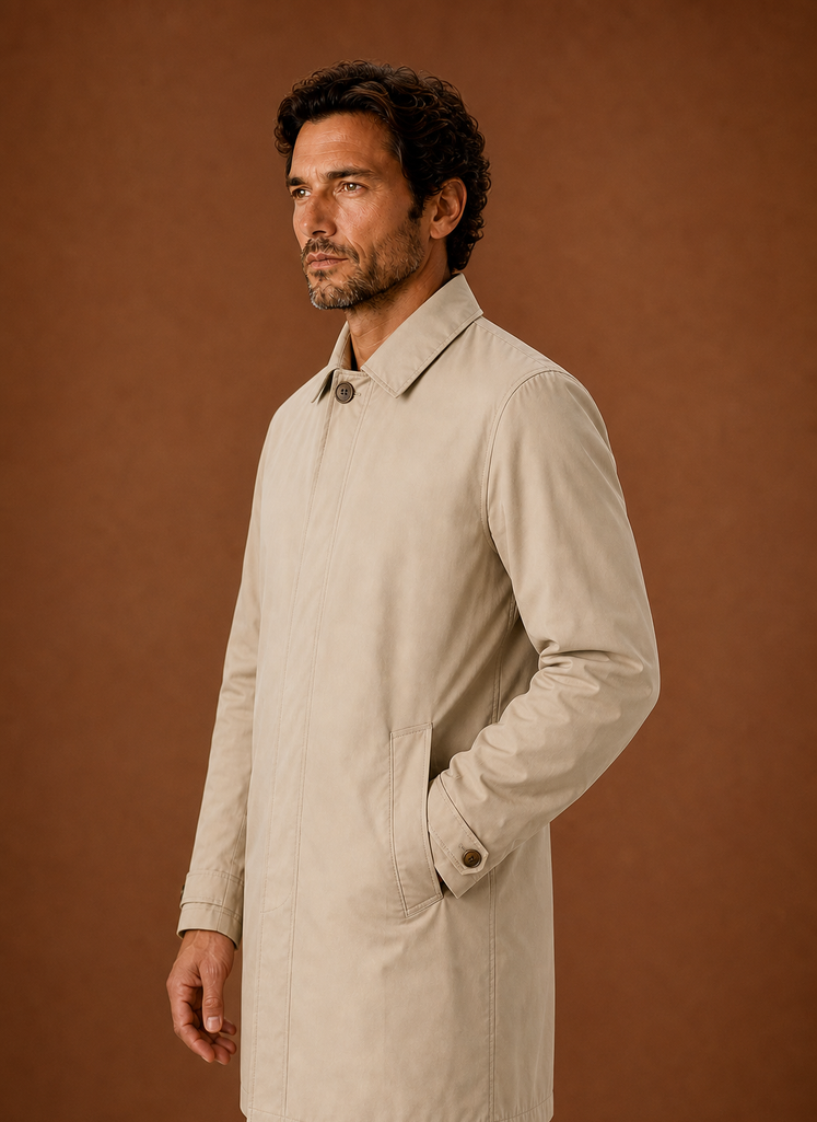 Adam | Men's Classic Trench Coat Lightweight Water-Resistant Jacket