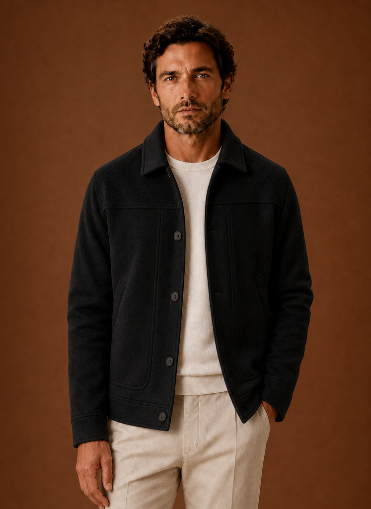 James | Men's Button-Front Casual Shirt Jacket