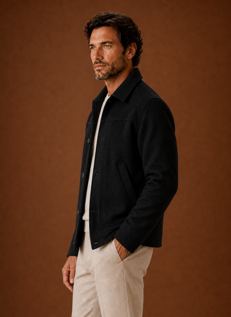 James | Men's Button-Front Casual Shirt Jacket