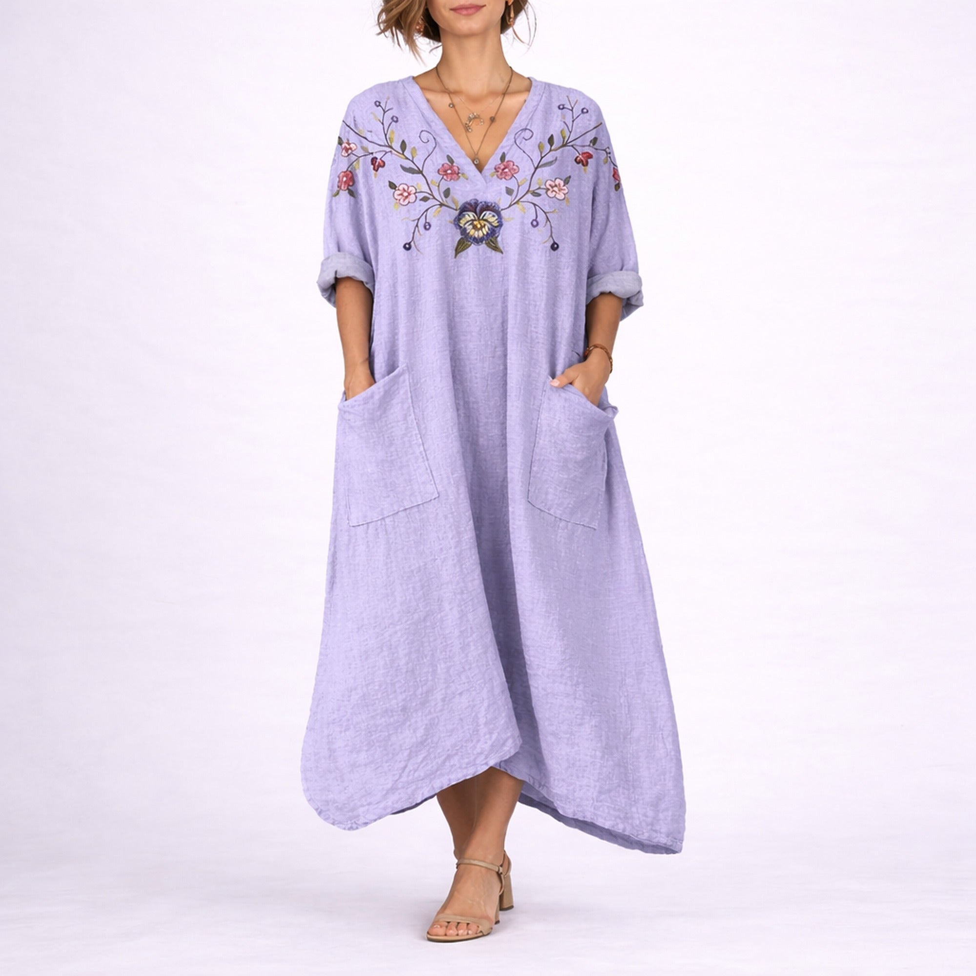 Ivy | Bohemian Kaftan Dress - Purple