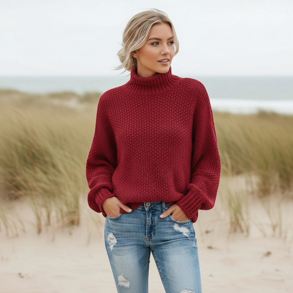 Ellmont London | Pullover Cozy Turtleneck Sweater for Women – Relaxed Fit
