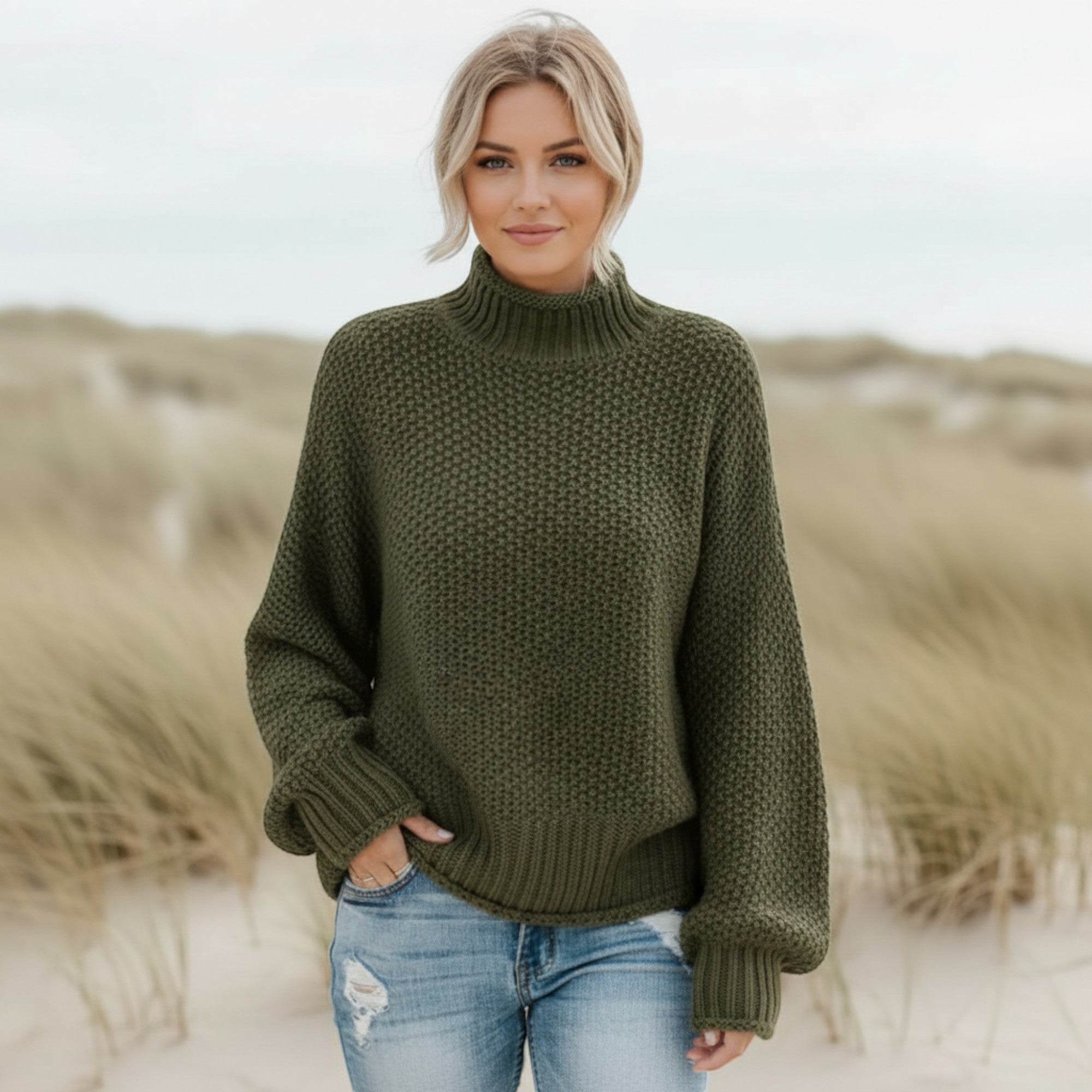 Ellmont London | Pullover Cozy Turtleneck Sweater for Women – Relaxed Fit