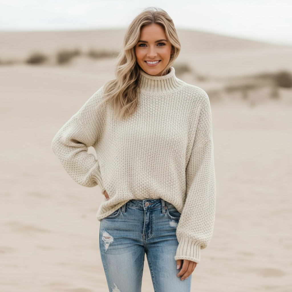 Ellmont London | Pullover Cozy Turtleneck Sweater for Women – Relaxed Fit