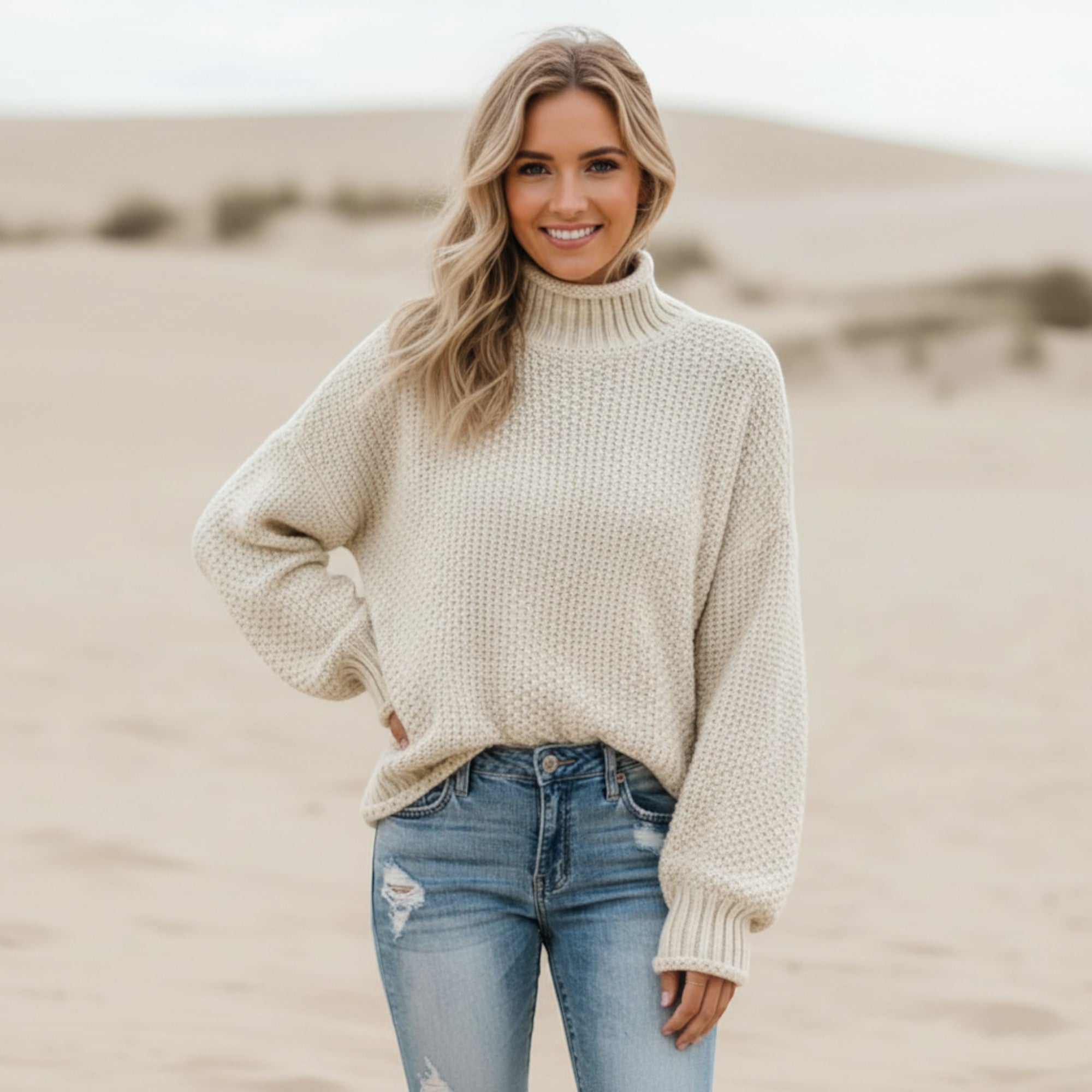 Ellmont London | Pullover Cozy Turtleneck Sweater for Women – Relaxed Fit