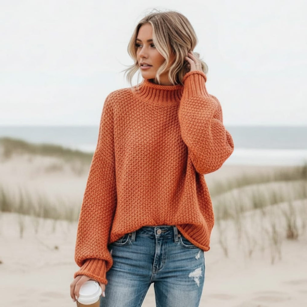 Ellmont London | Pullover Cozy Turtleneck Sweater for Women – Relaxed Fit