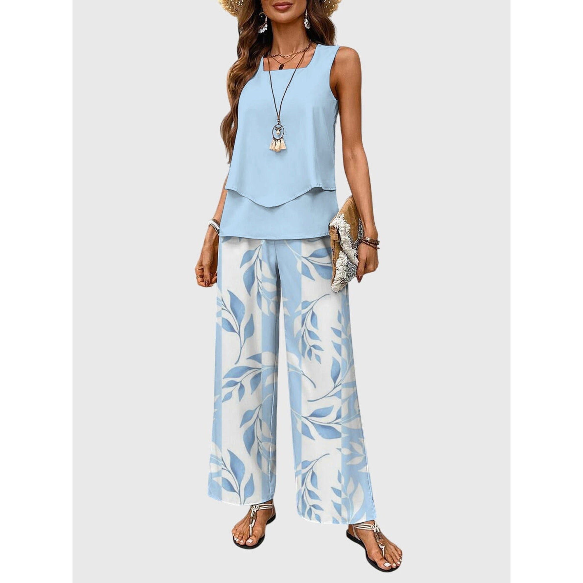 Ivy-Rose | Elegant 2-Piece Summer Set - Blue