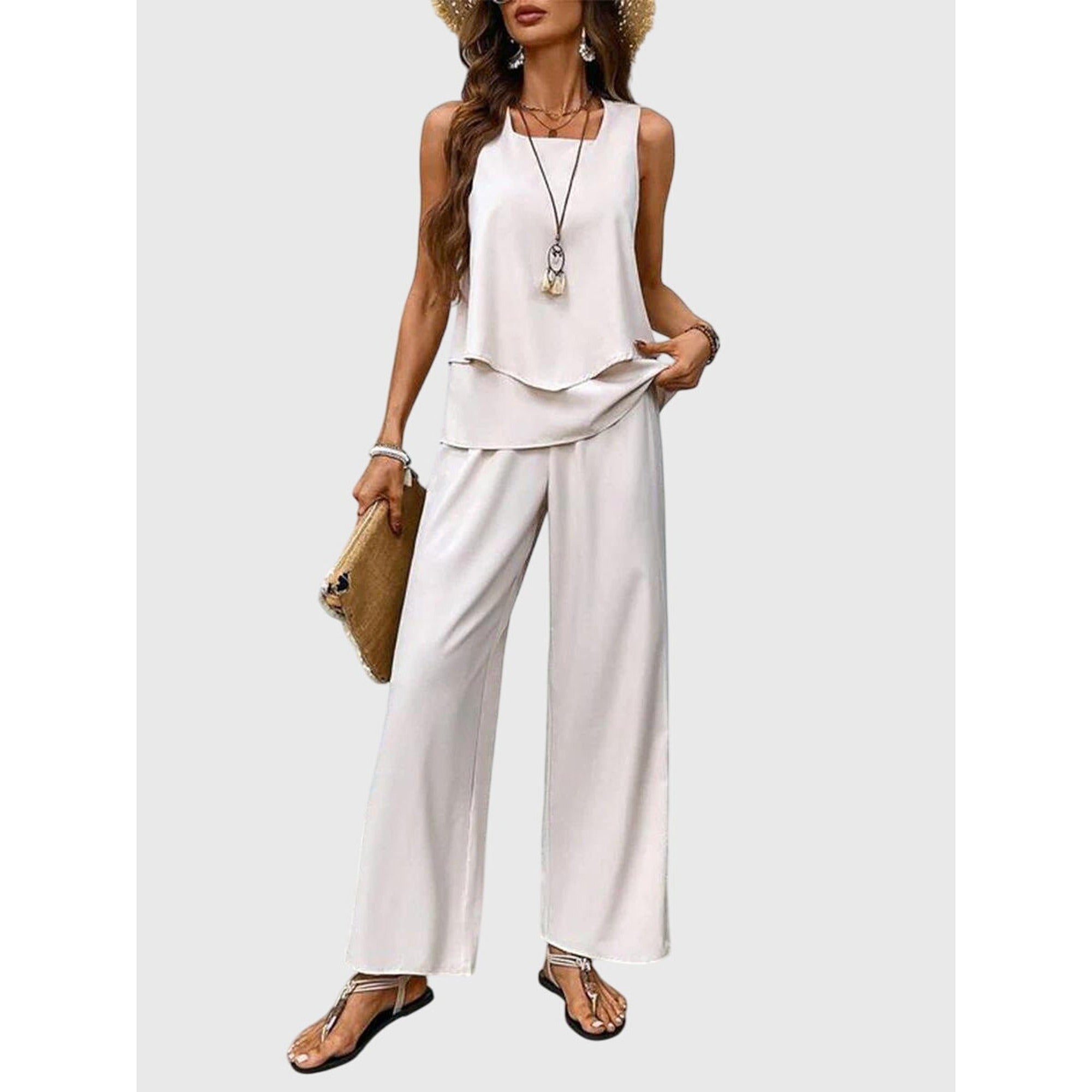 Ivy-Rose | Elegant 2-Piece Summer Set - White