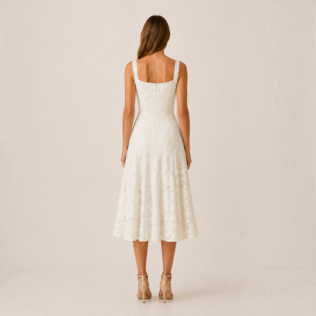 Ellmont London | Women's Square Neck Midi Dress Timeless Wear
