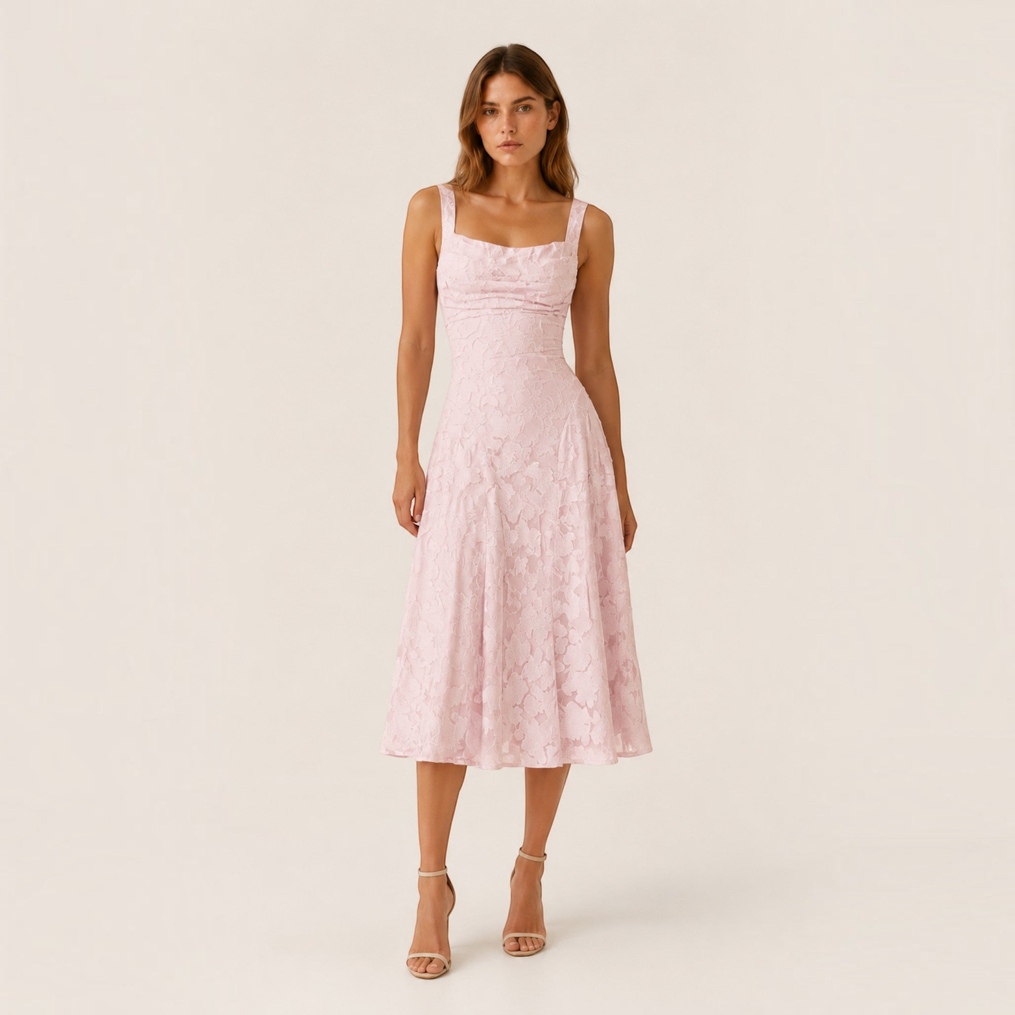 Ellmont London | Women's Square Neck Midi Dress Timeless Wear