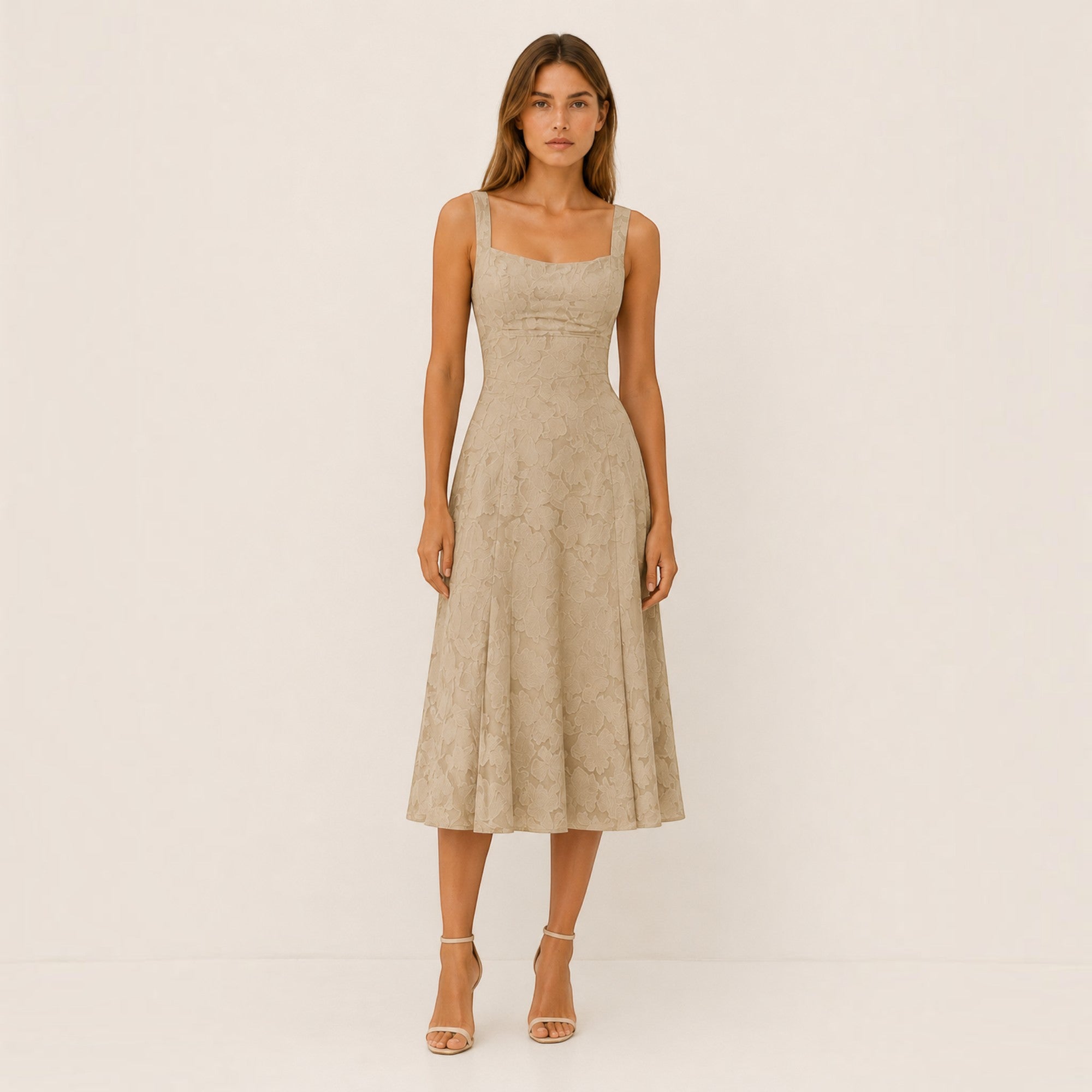Ellmont London | Women's Square Neck Midi Dress Timeless Wear
