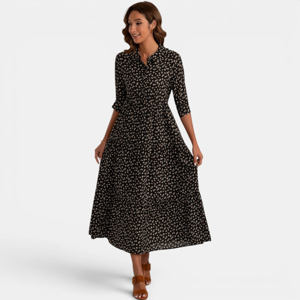 Ellmont London | Women's V-Neck Maxi Dress Relaxed Fit