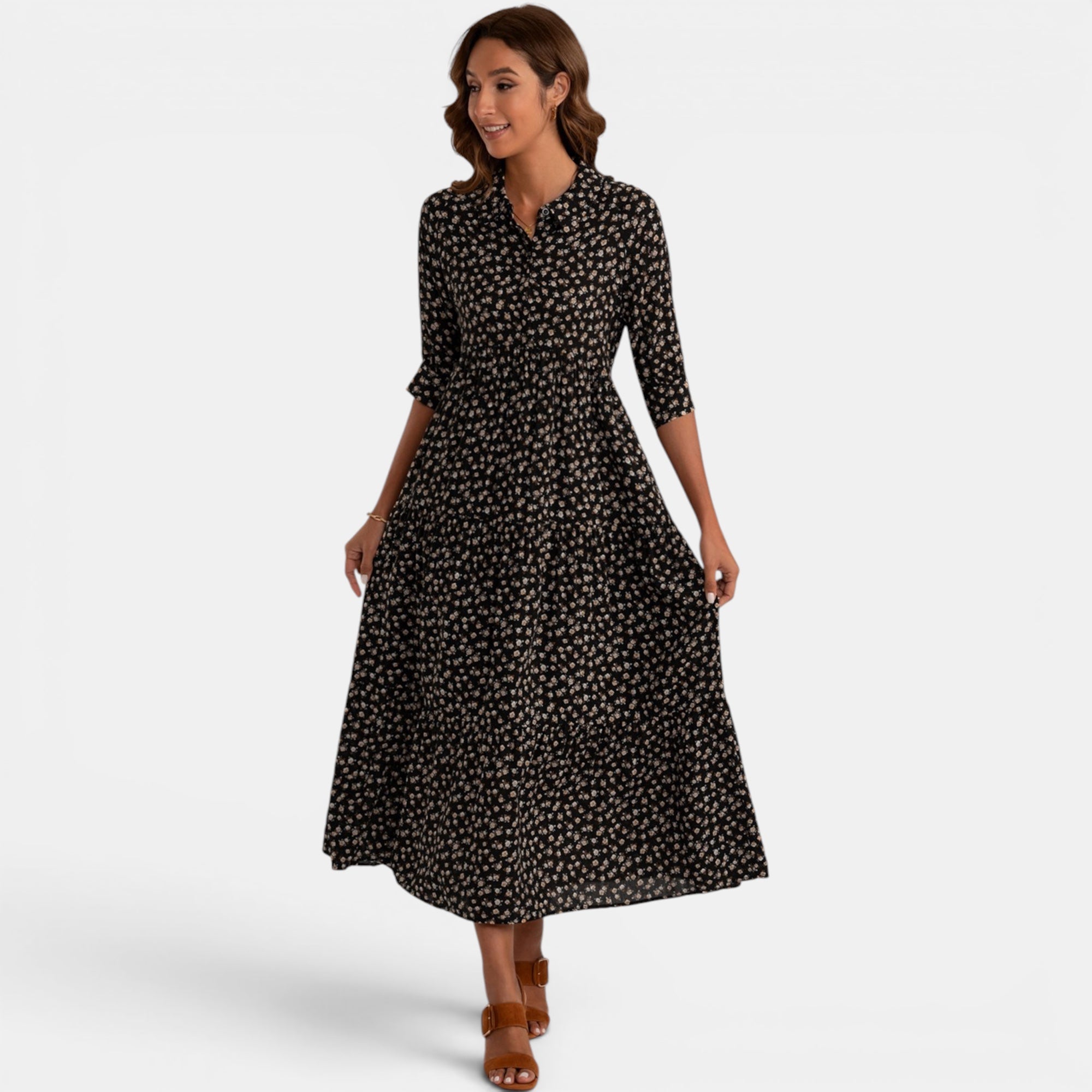Ellmont London | Women's V-Neck Maxi Dress Relaxed Fit