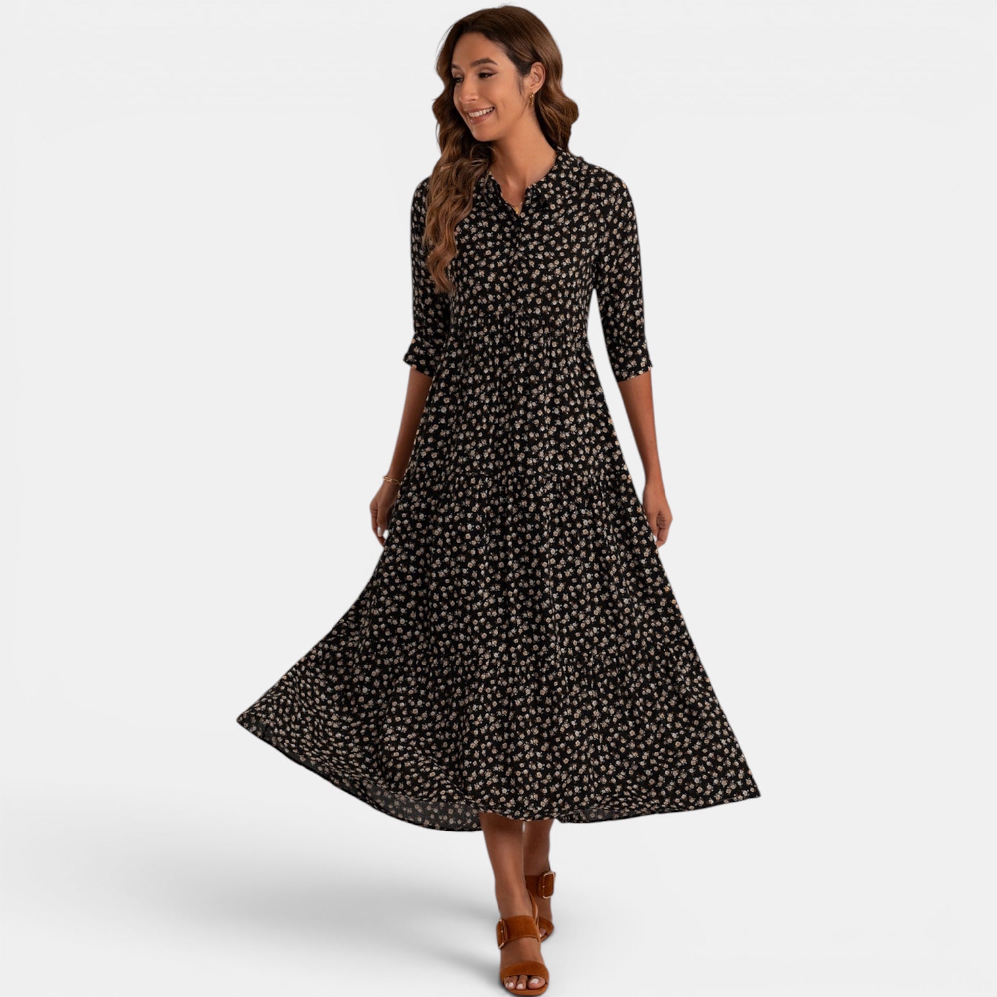 Ellmont London | Women's V-Neck Maxi Dress Relaxed Fit