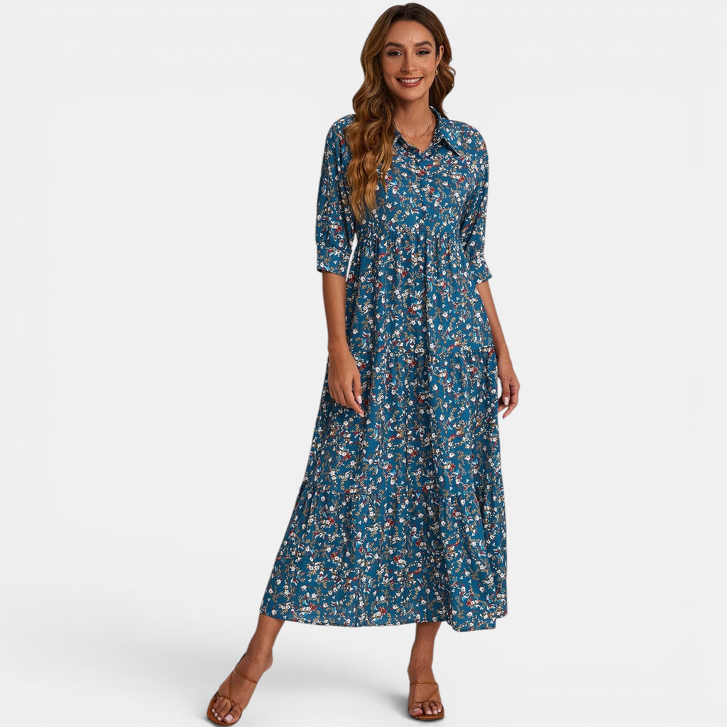 Ellmont London | Women's V-Neck Maxi Dress Relaxed Fit