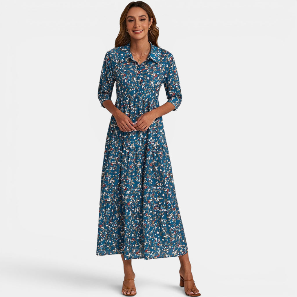 Ellmont London | Women's V-Neck Maxi Dress Relaxed Fit
