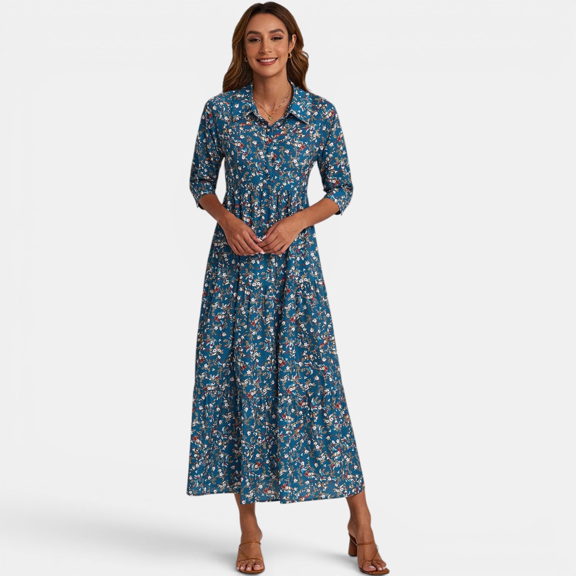 Ellmont London | Women's V-Neck Maxi Dress Relaxed Fit