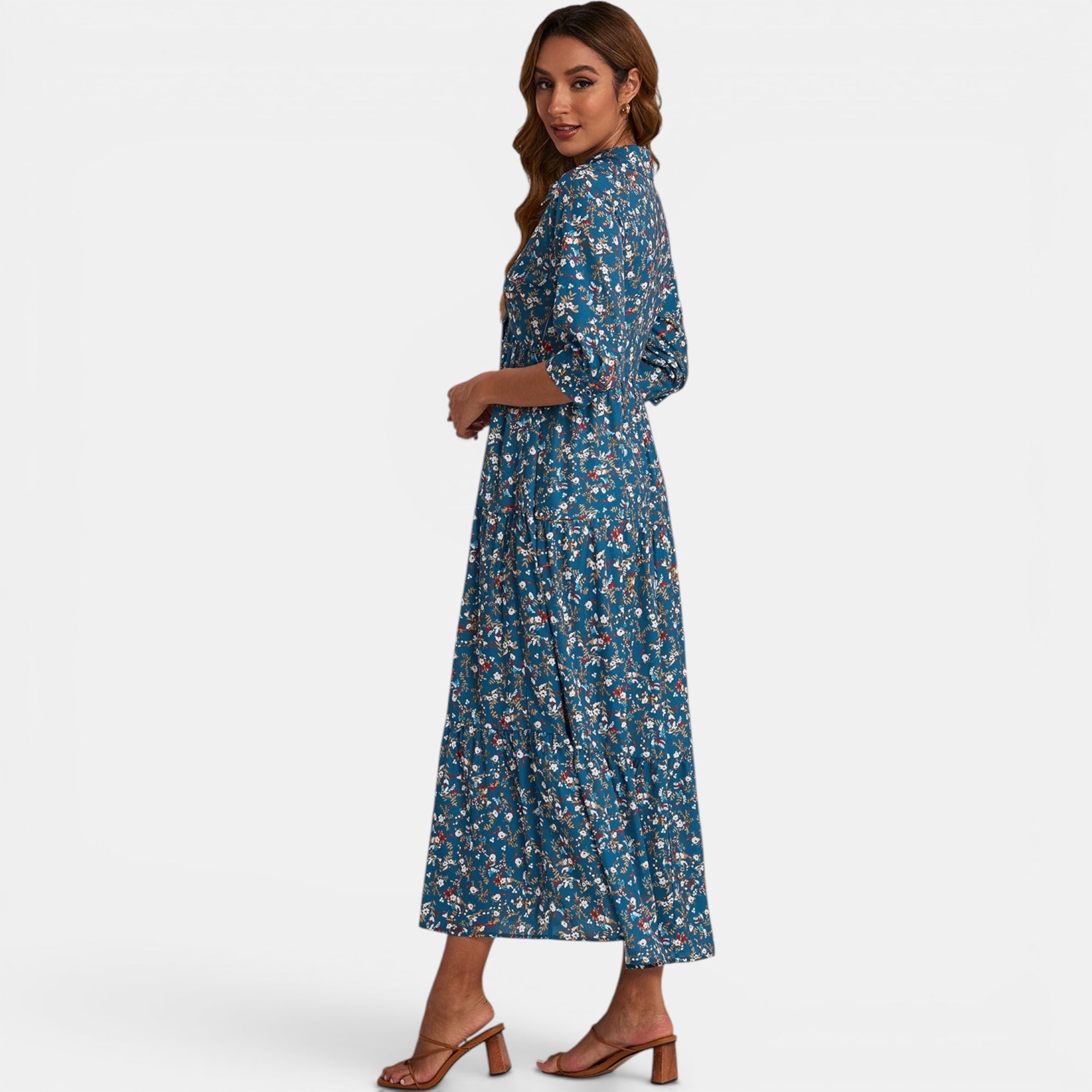 Ellmont London | Women's V-Neck Maxi Dress Relaxed Fit