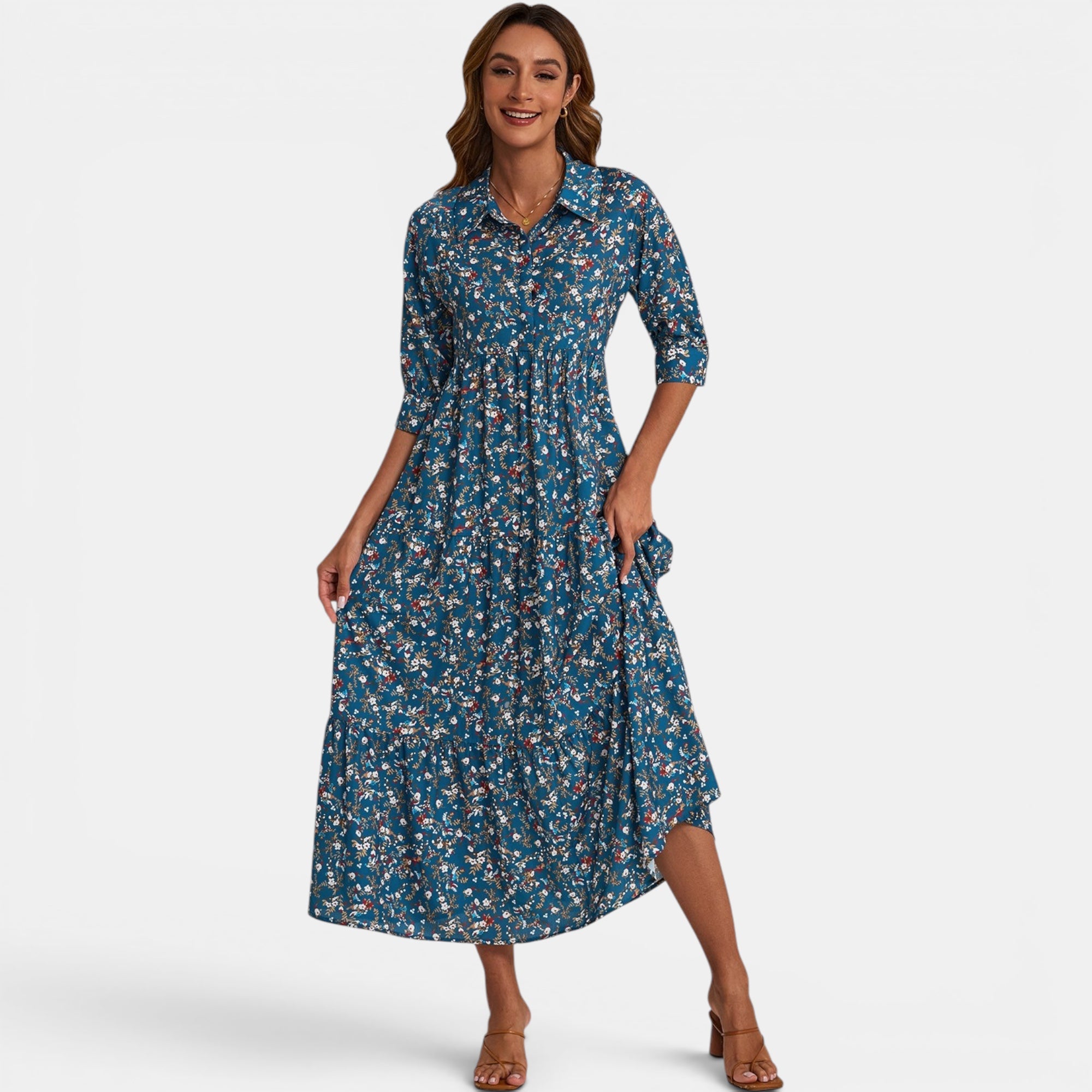 Ellmont London | Women's V-Neck Maxi Dress Relaxed Fit