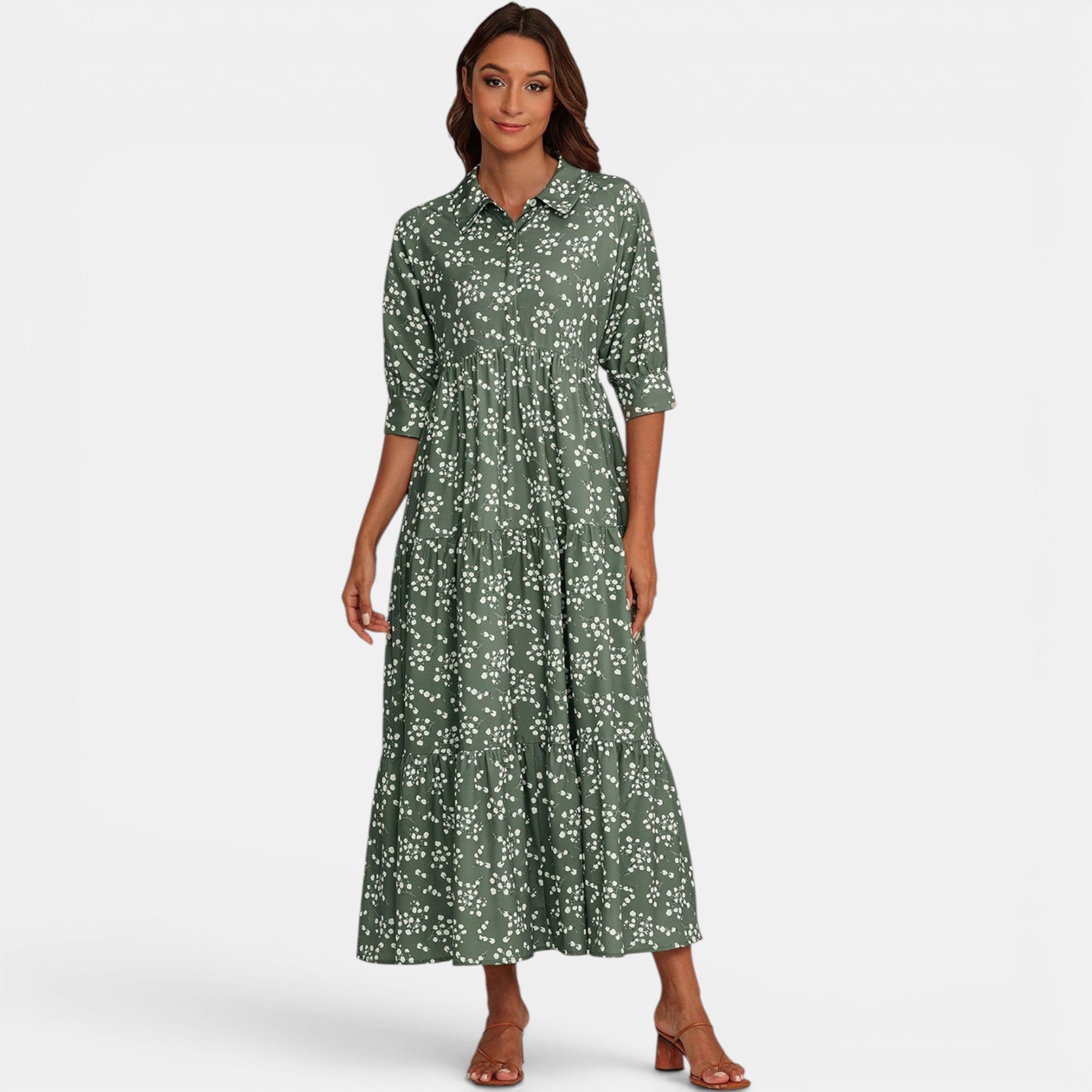 Ellmont London | Women's V-Neck Maxi Dress Relaxed Fit