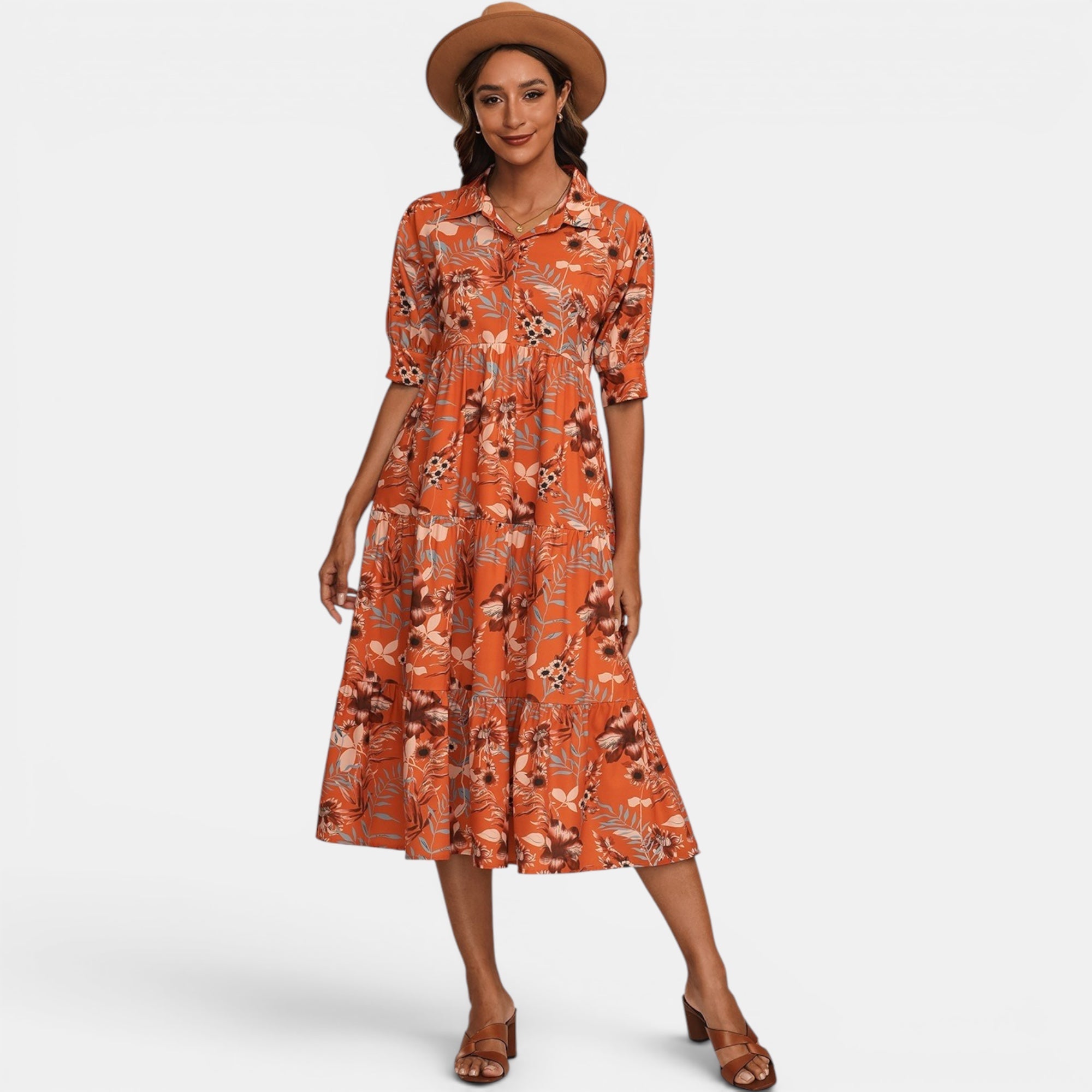 Ellmont London | Women's V-Neck Maxi Dress Relaxed Fit