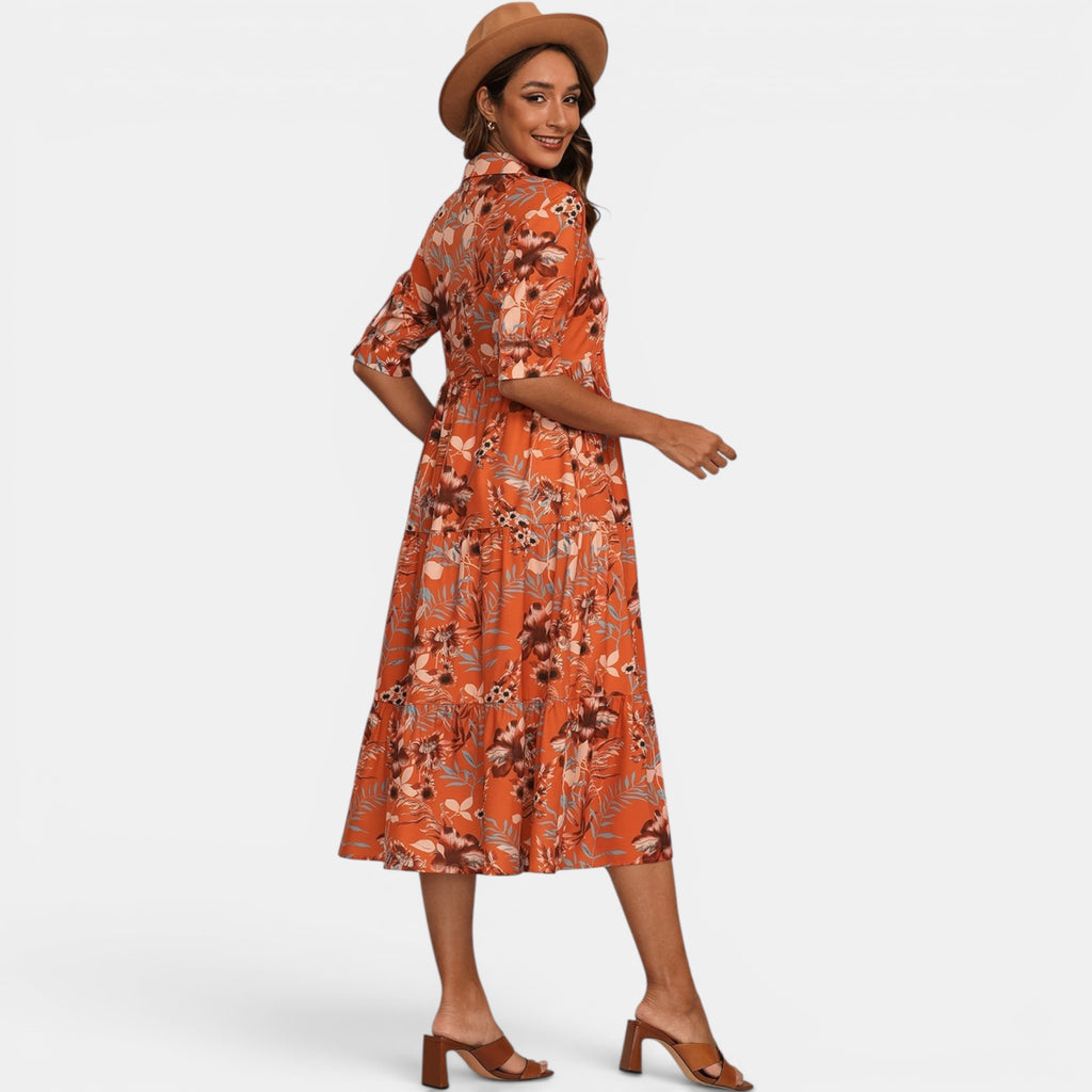 Ellmont London | Women's V-Neck Maxi Dress Relaxed Fit