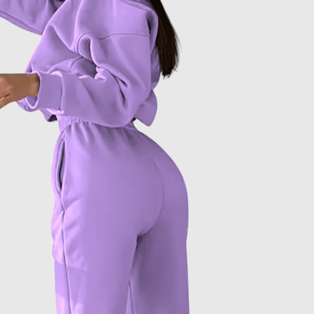 Hazel | Women's Loose Fit Embroidered Tracksuit Two-Piece Lounge Set