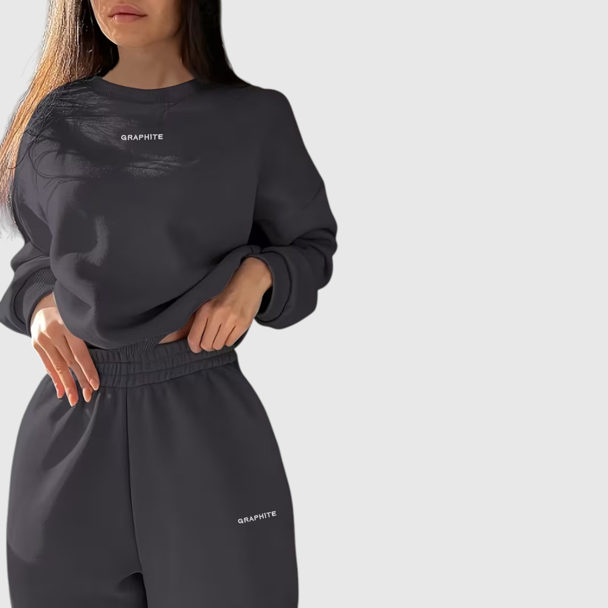 Hazel | Women's Loose Fit Embroidered Tracksuit Two-Piece Lounge Set