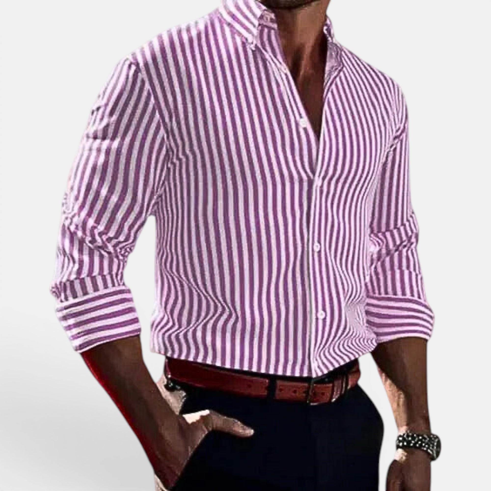 Ellmont London | Men's Summer Top Everyday Striped Button Down Shirt
