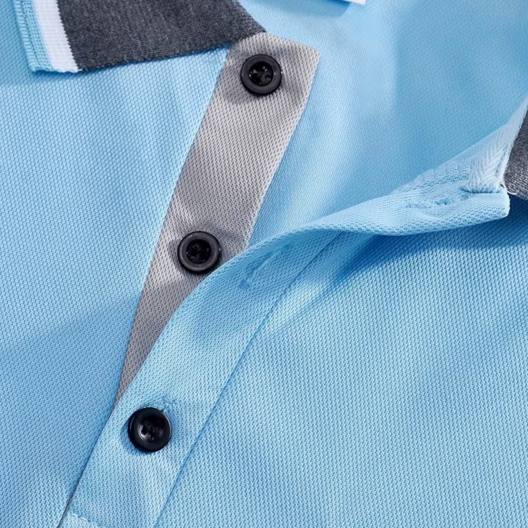 Ellmont London | Men's Long Sleeve Polo Shirt Contrast Collar Regular Fit Button Up