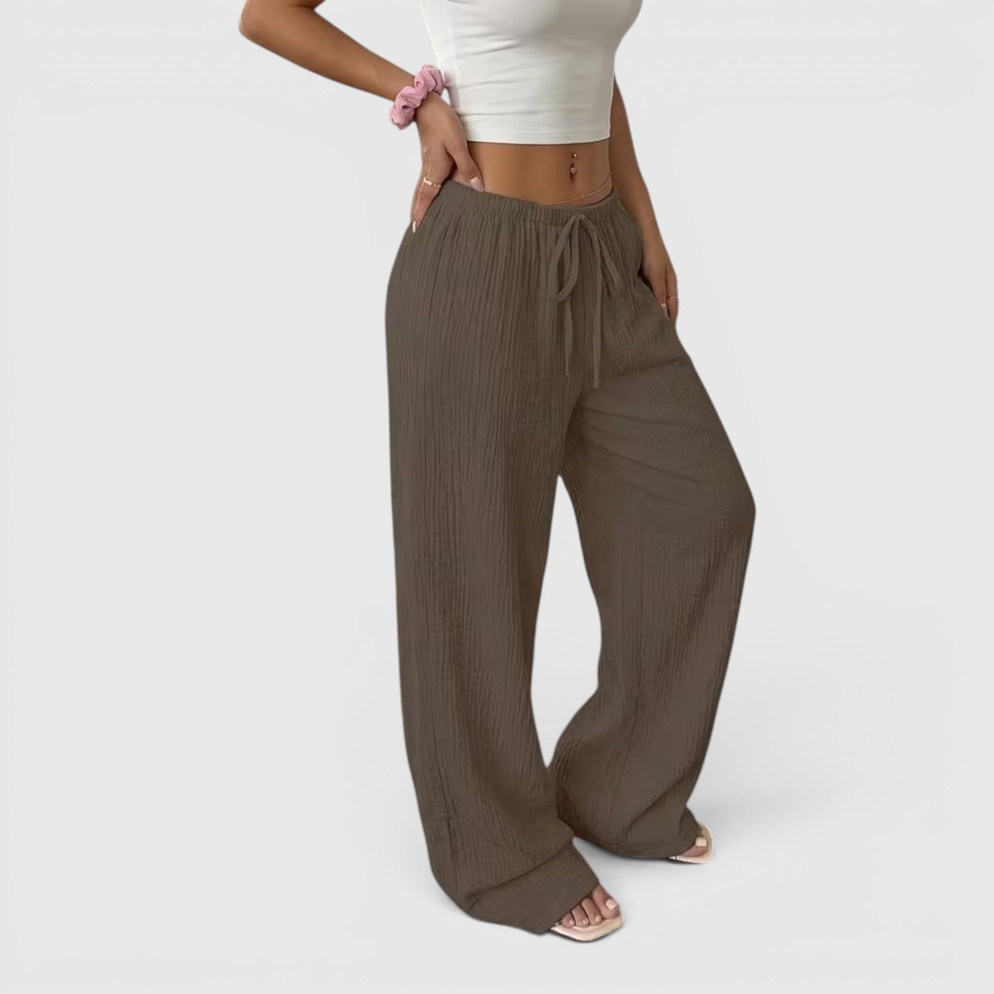 Greta | Women's Loose Straight Leg Trouser Set Lightweight Casual Outfit
