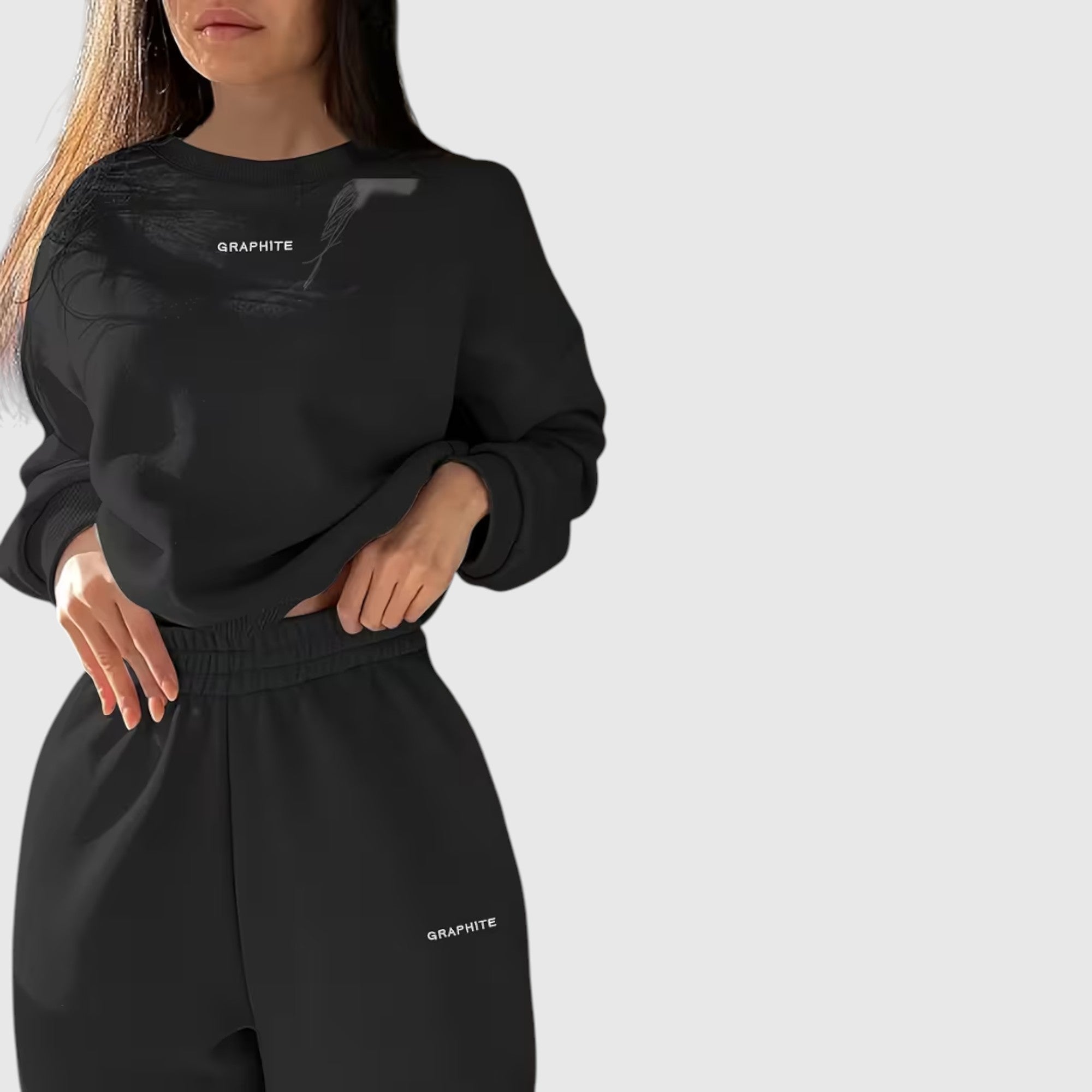 Hazel | Women's Loose Fit Embroidered Tracksuit Two-Piece Lounge Set