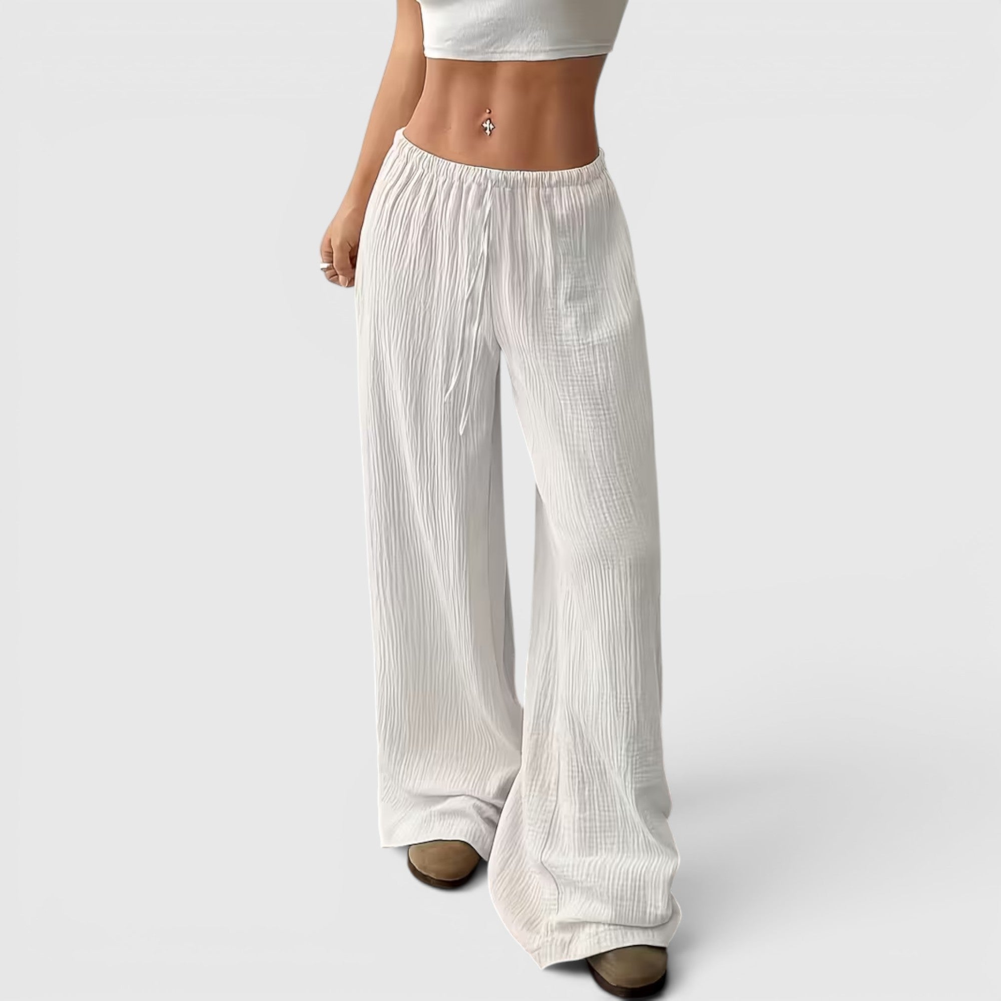 Greta | Women's Loose Straight Leg Trouser Set Lightweight Casual Outfit