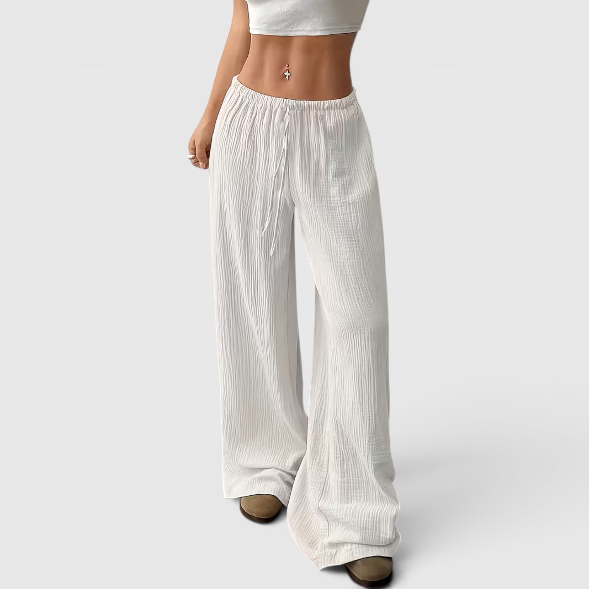 Greta | Women's Loose Straight Leg Trouser Set Lightweight Casual Outfit