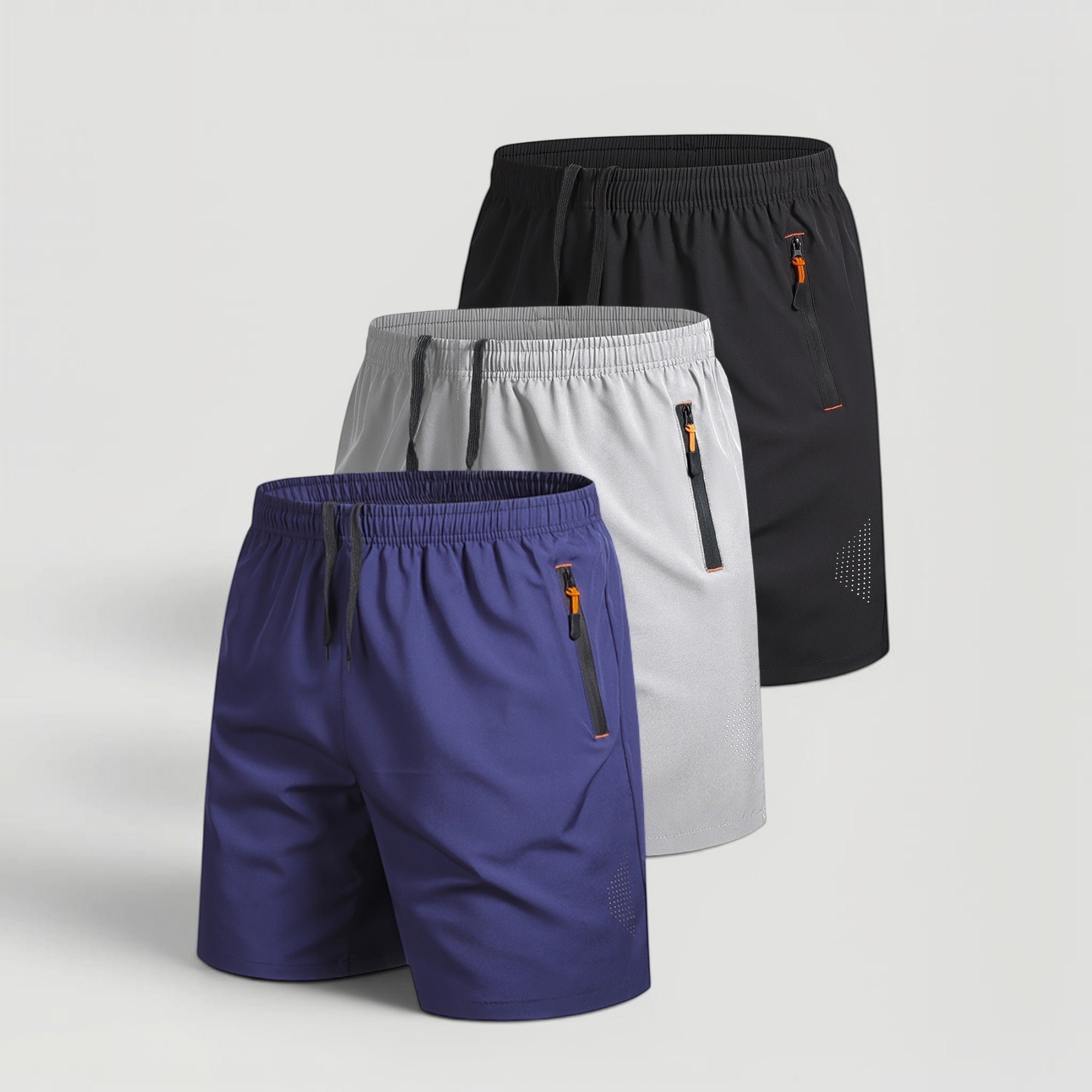 Ellmont London | Men’s Casual Outdoor Athletic Zip Pockets 3-Pack Shorts