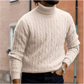 Jasper | Cable Knit Turtleneck Winter Sweater for Men - Beige