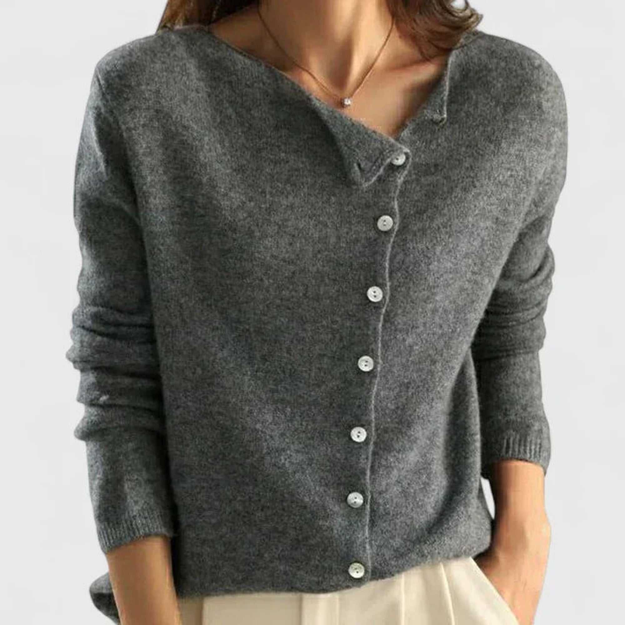 Nadine | Elegant Cardigan - Gray