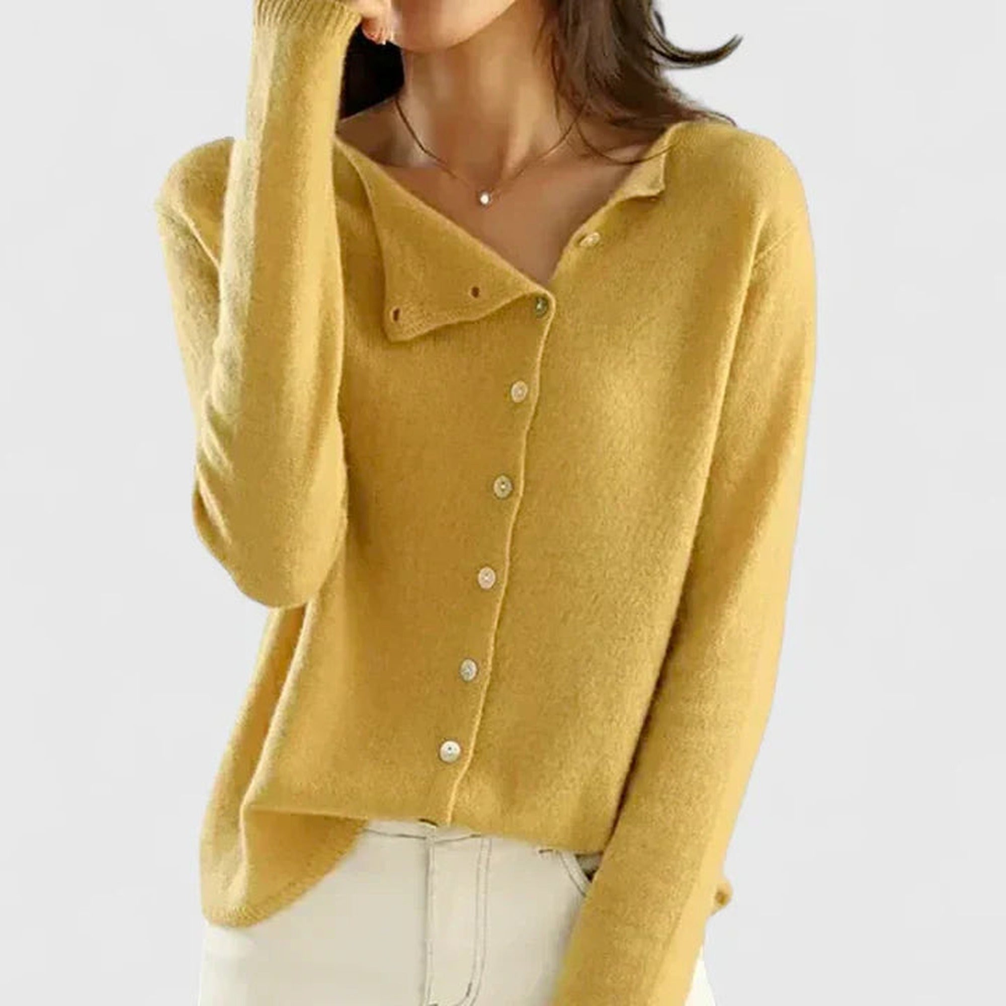 Nadine | Elegant Cardigan - Yellow