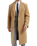 Marcus | Men's Camel Wool Cashmere Long Overcoat
